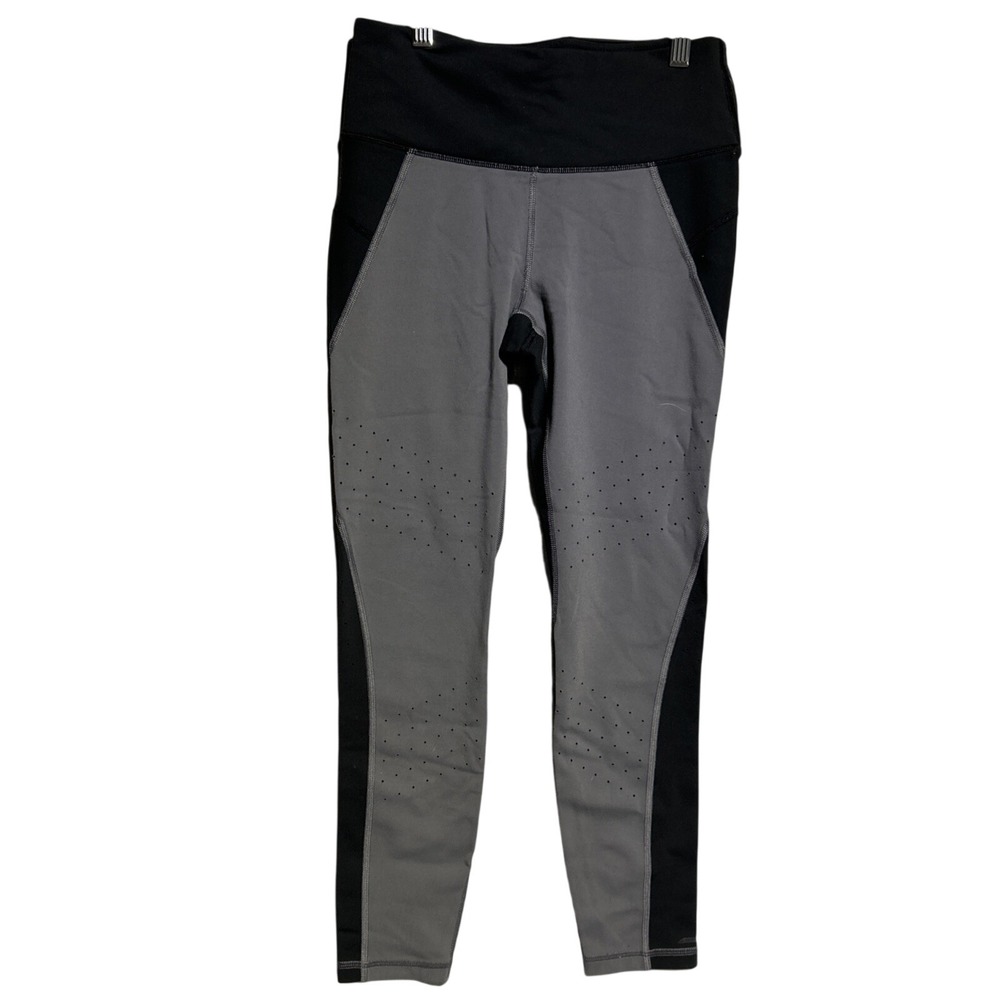 Size Small Athleta Stealth TruCool 7/8 Leggings Black Grey Stretch Women's